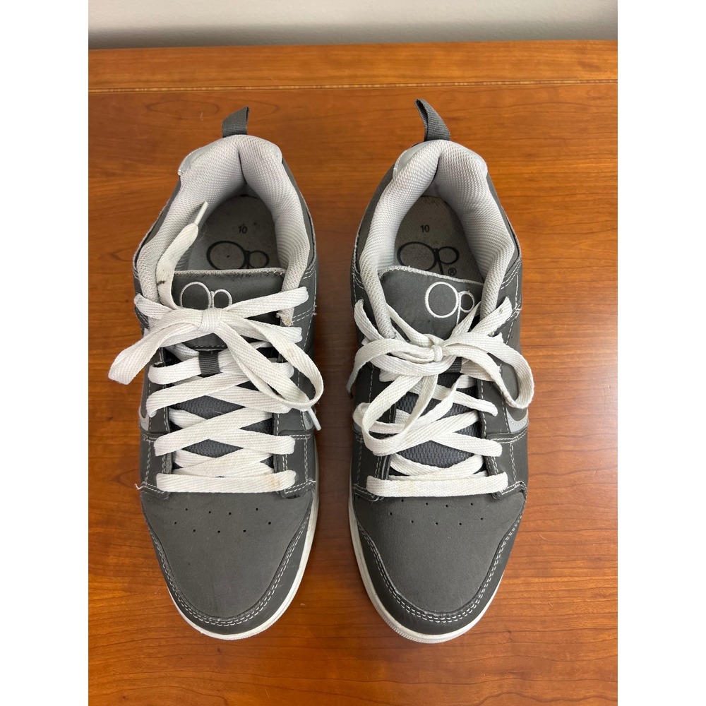 OP Ocean Pacific Mens Skate Sneakers Gray White Low Top MNOP233221‎ Size 10